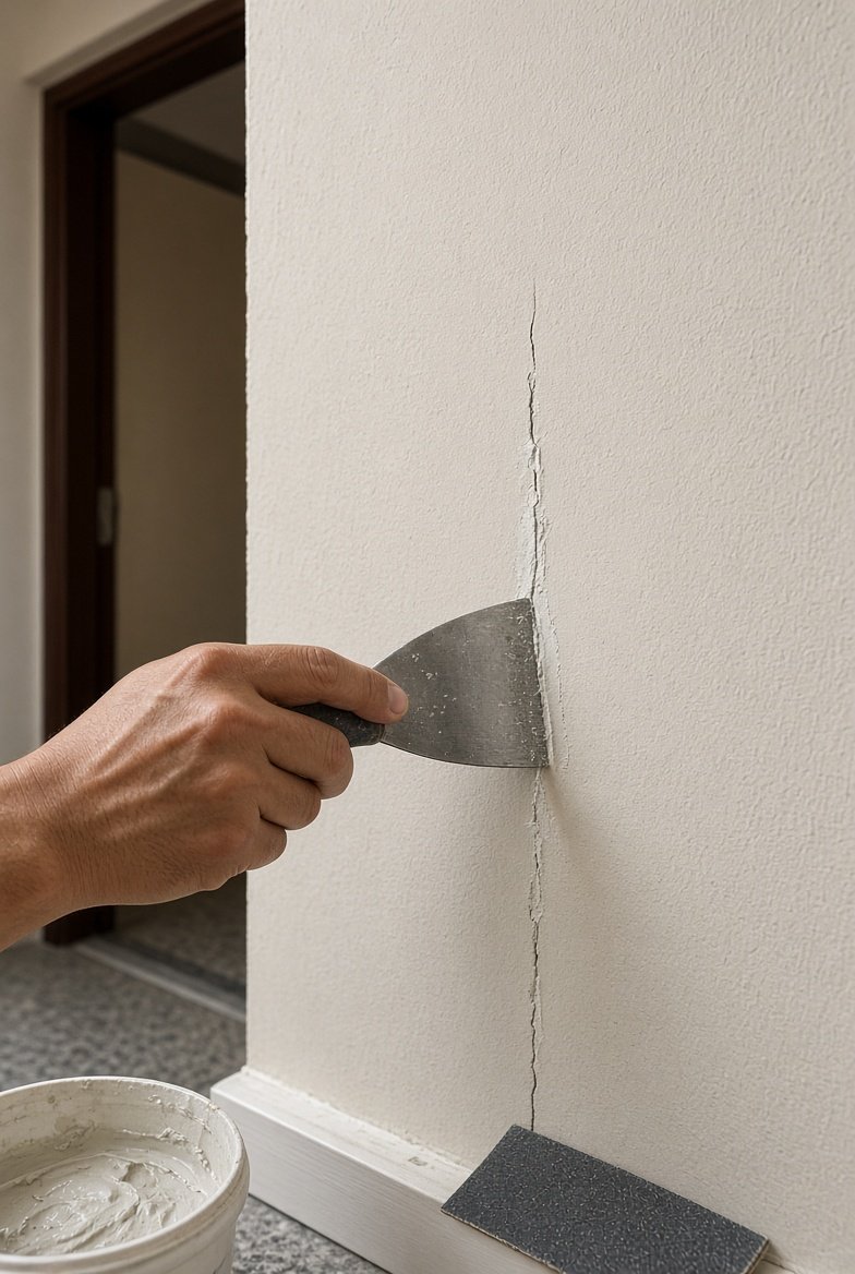Wall crack and damp repair